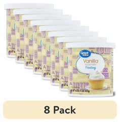 (8 pack) Vanilla Frosting Tub, White, 16 oz Fast delivery