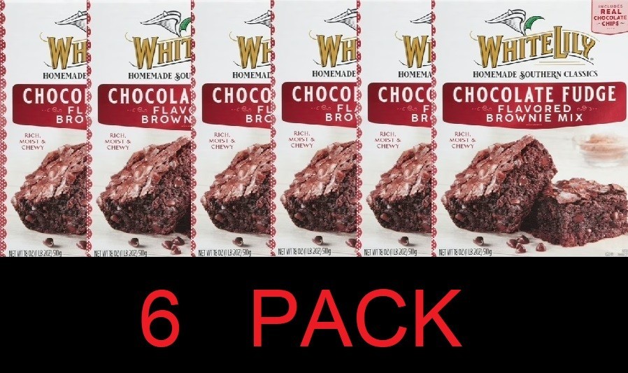 White Lily Chocolate Fudge Brownie Mix Rich Moist & Chewy 18 oz Box – 6 PACK