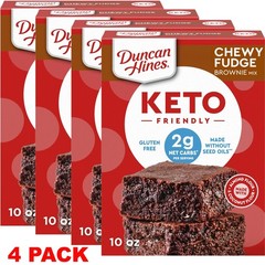 Duncan Hines CHEWY FUDGE BROWNIE KETO FRIENDLY Baking Mix 10 Oz Box – 4 PACK