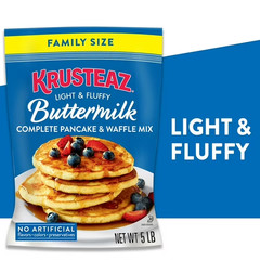 (4 pack) Krusteaz Complete Buttermilk Pancake and Waffle Mix, 5 lb Bag