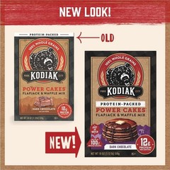 KODIAK Protein Cakes DARK CHOCOLATE Flapjack & Waffle Mix 18 oz Box – 12 PACK