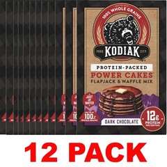 KODIAK Protein Cakes DARK CHOCOLATE Flapjack & Waffle Mix 18 oz Box – 12 PACK