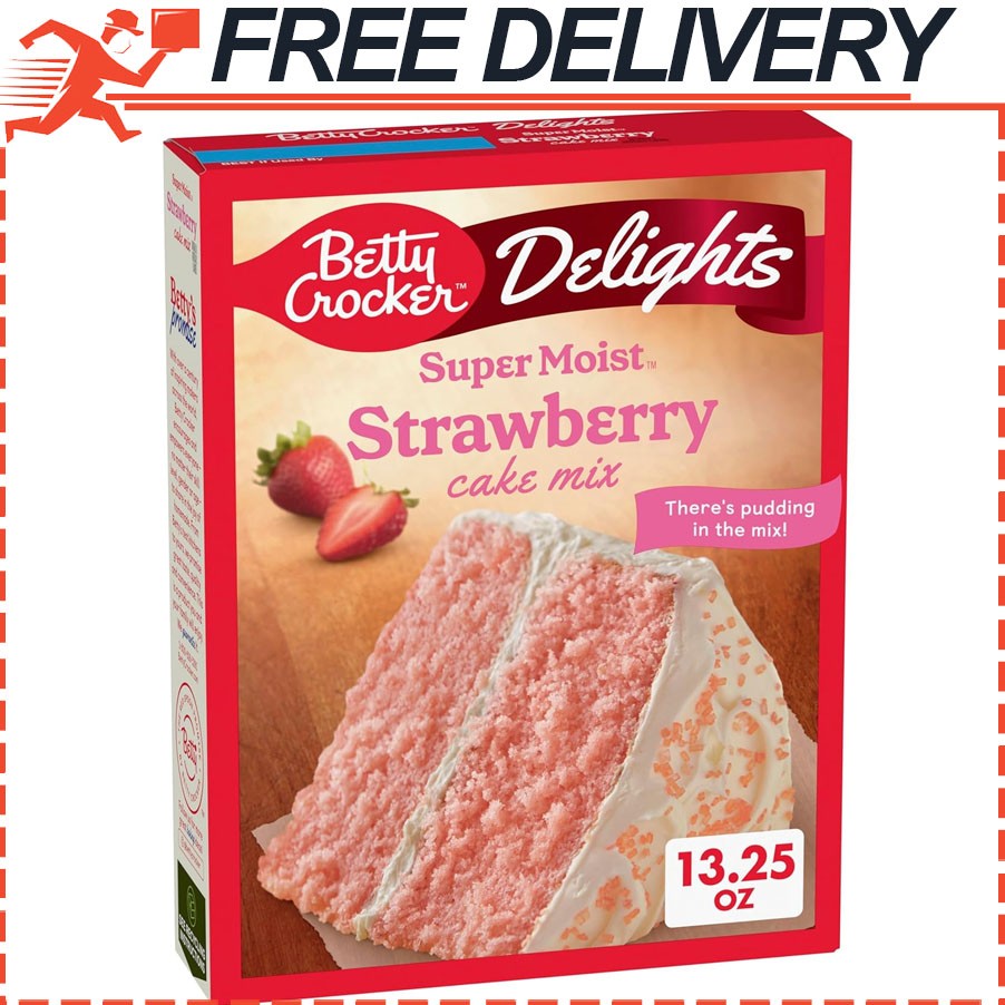 Betty Crocker Delights Super Moist Strawberry Cake Mix, Kosher, 13.25 oz