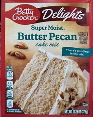 Betty Crocker Delights SUPER MOIST Butter Pecan Cake Mix 13.25 oz Box – 3 PACK