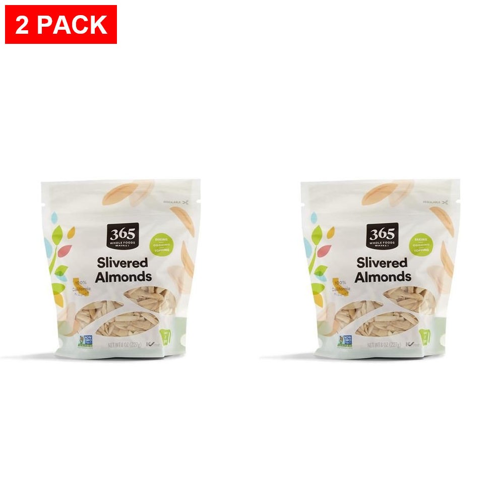 Whole Foods Market, Blanched And Slivered Almonds, 8 Oz – Pack Of 2