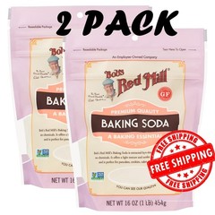 2 PACK Bob’s Red Mill Baking Soda Gluten Free 16 Oz (Total 32 Oz) EXP: 08/2027