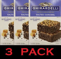 Ghirardelli PREMIUM Salted Caramel Chocolate BROWNIE Mix 16 oz Box – 3 PACK