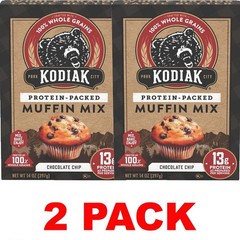 KODIAK Chocolate Chip MUFFIN MIX Protein Packed Whole Grains 14 oz Box – 2 PACK