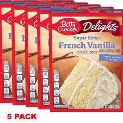 Betty Crocker Delights Super Moist French Vanilla Cake Mix 13.25 oz Box – 5 PACK