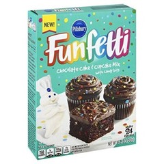 Pillsbury Funfetti CHOCOLATE CAKE & CUPCAKE Mix Candy Bits 15.25 oz. (2 Boxes)