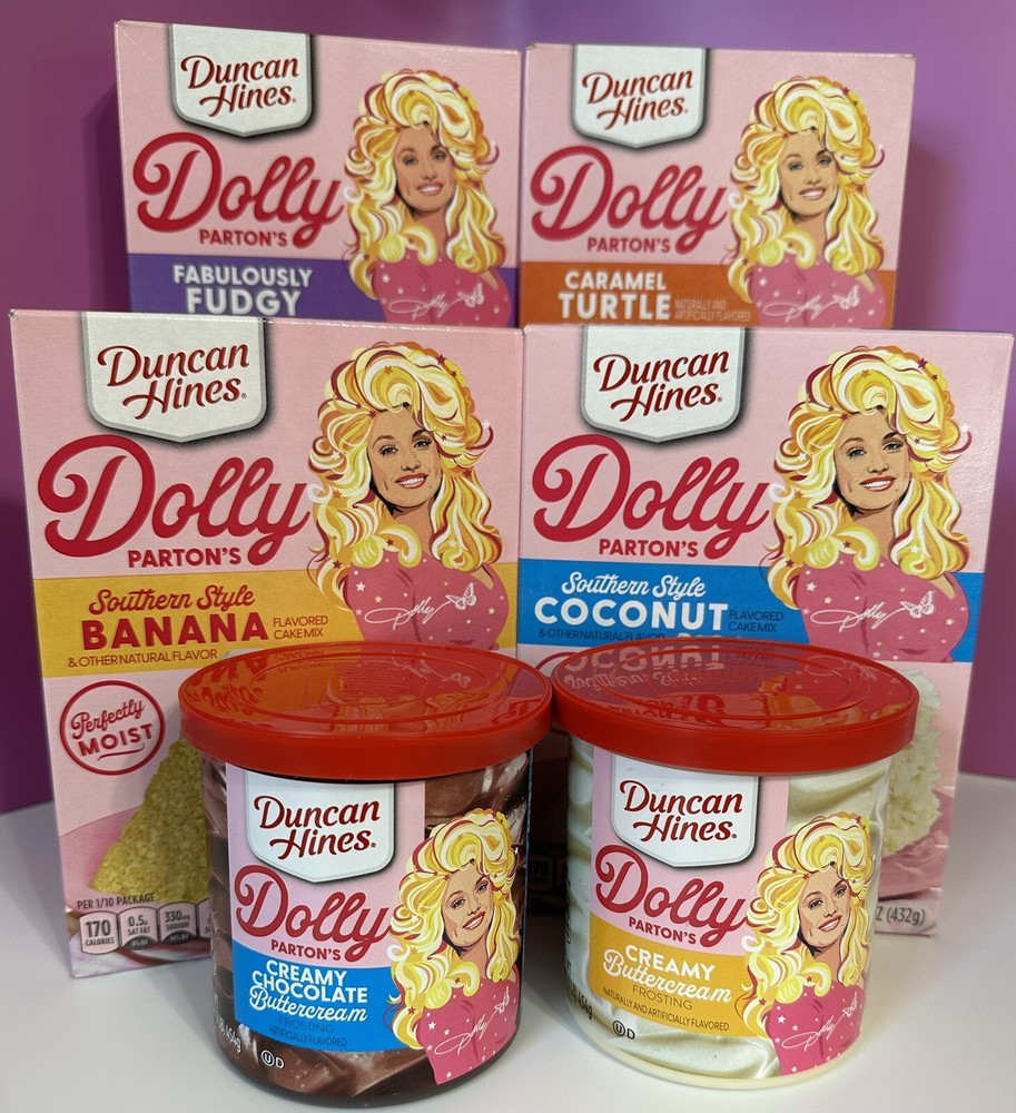 Dolly Parton Cake and Brownie mixes with Frosting
