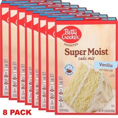8x Betty Crocker Favorites SUPER MOIST Vanilla Cake Mix 13.25 oz Box – 8 PACK