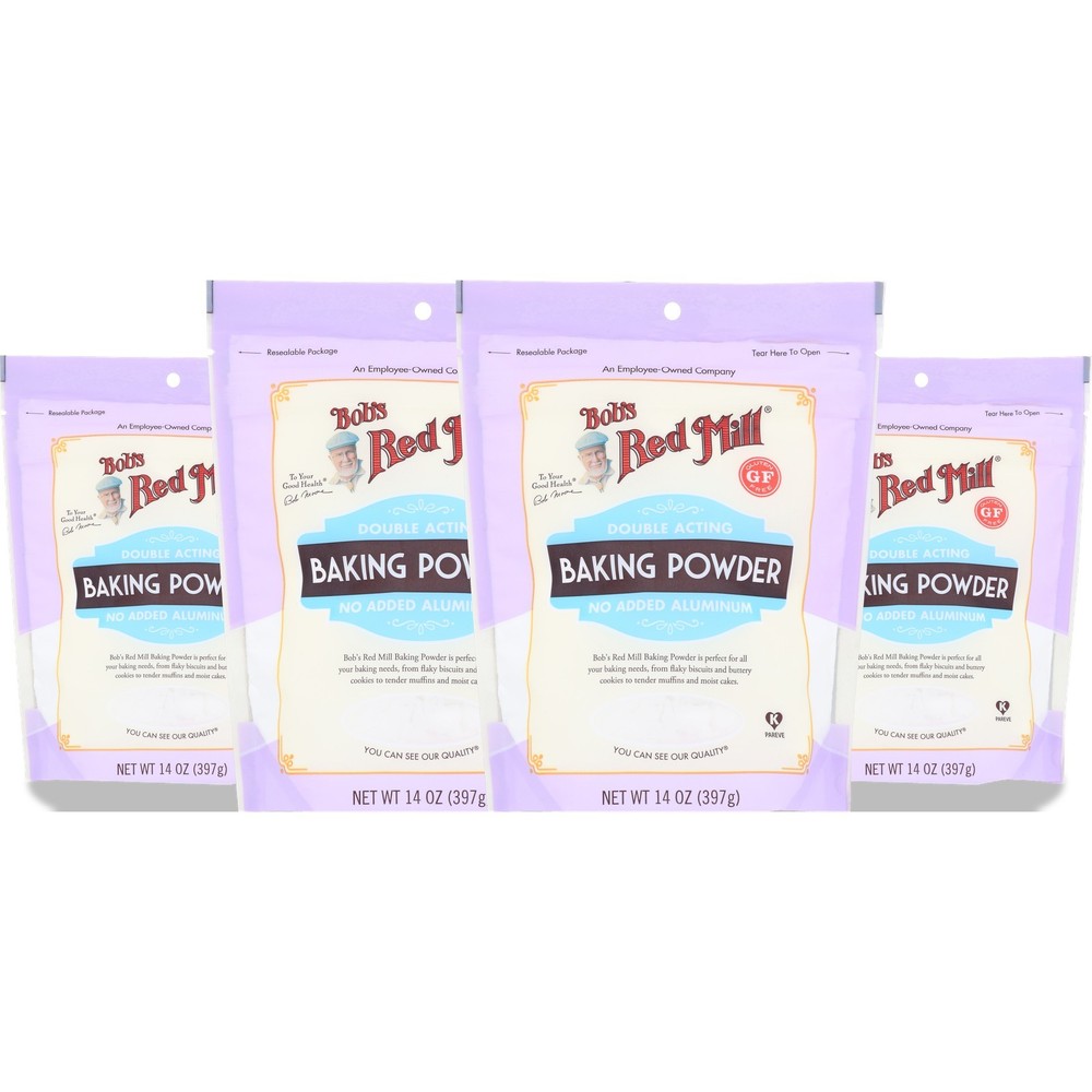 Bob’S Red Mill Double Acting Baking Powder 14 Oz Gluten Free 4 Pack