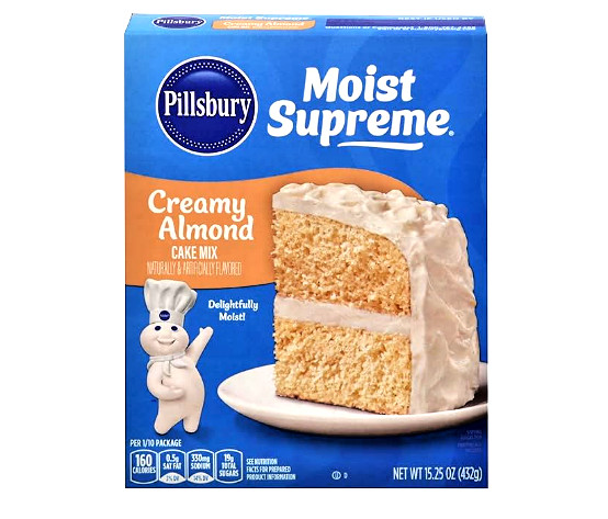 Pillsbury Creamy Almond Cake Mix (Pack of 2) 15.25 oz Boxes
