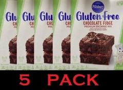Pillsbury GLUTEN FREE Chocolate Chip Fudge Brownie Mix 15.5 oz Box – 5 PACK