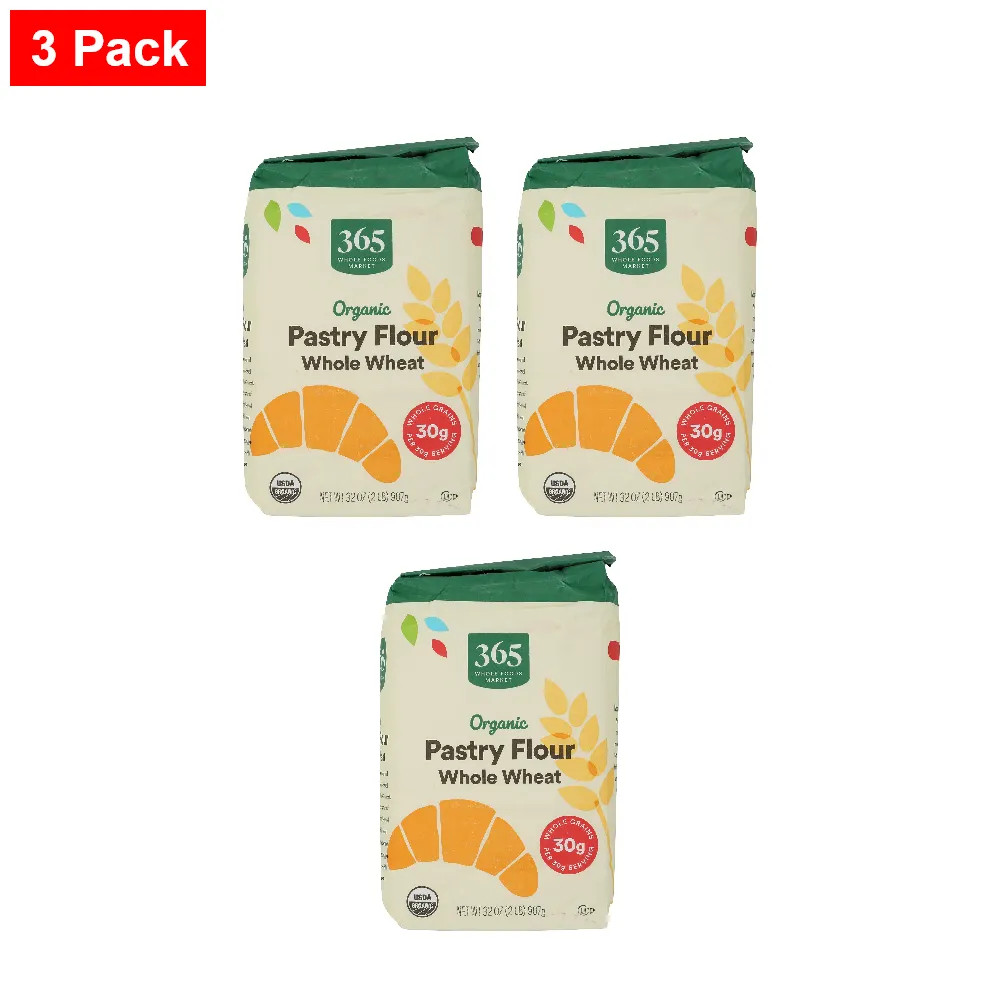 365 By WFM, Organic Whole Wheat Pastry Flour, 2 Lb – 3 Pack