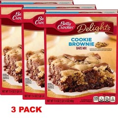 Betty Crocker Delights Cookie Brownie Bars Mix 17.4 oz Box – 3 PACK