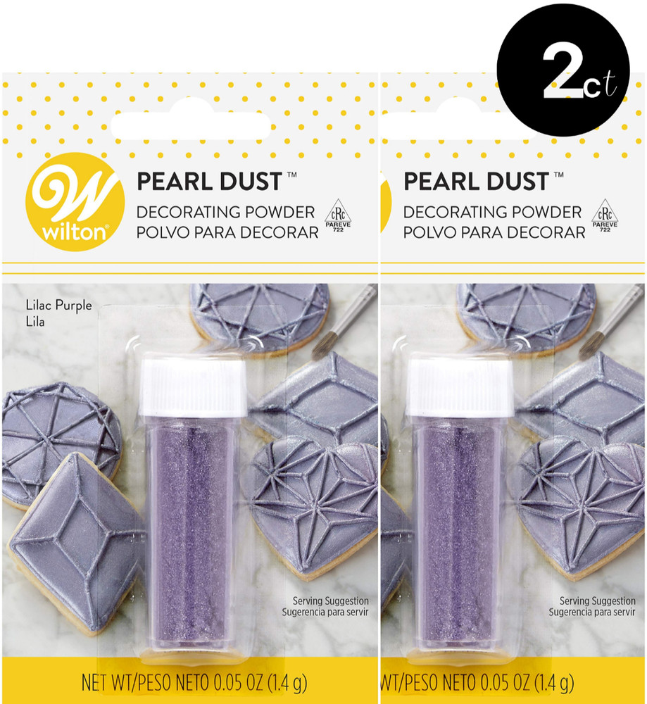 Wilton Pearl Dust Lilac Purple 1.4g x 2 Non-Toxic Cake & Drink Shimmer