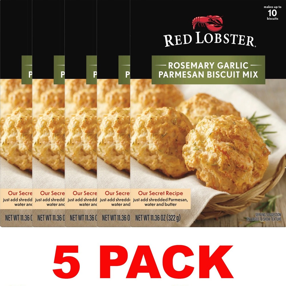 Red Lobster Rosemary Garlic Parmesan Biscuit Mix 11.36 oz Box – 5 PACK