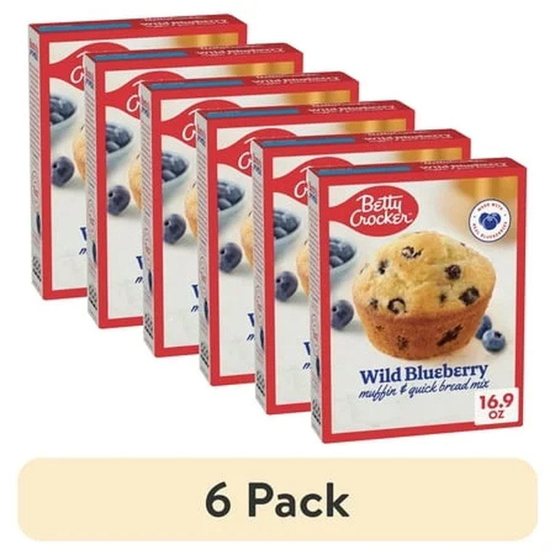 (6 Pack) Wild Blueberry Muffin and Quick Bread Mix, 16.9 Oz