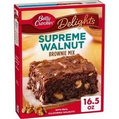 (6 pack) Betty Crocker Delights Supreme Walnut Brownie Baking Mix, 16.5oz