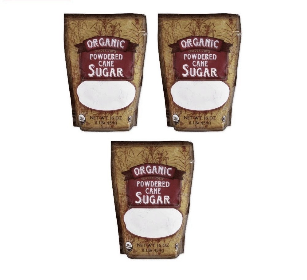 Trader Joe’s Organic Powdered Cane Sugar 1 Lb – Pack of 3