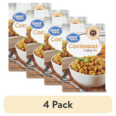 (4 Pack) Great Value Cornbread Stuffing Mix, 6 Oz