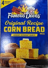 Famous Dave’s Original Corn Bread Mix 4 Pouches x 15 Ounce | BIG BOX! 60 OZ