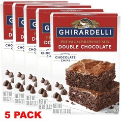 Ghirardelli PREMIUM BROWNIE Mix Double Chocolate Chips 18 oz Box – 5 PACK