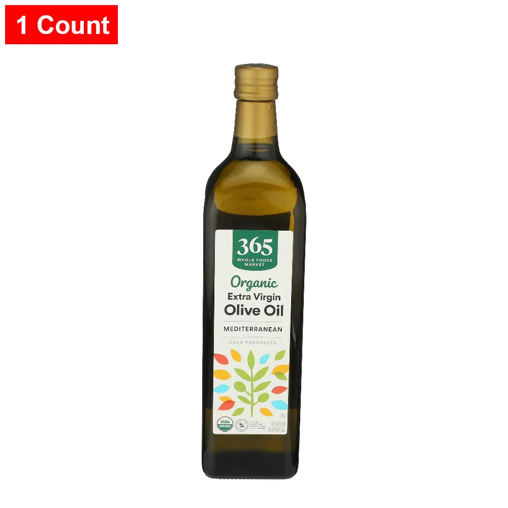 365 By WFM, Organic Extra Virgin Mediterranean Olive Oil, 33.8 Fl Oz – 1 Count