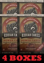 4x Kodiak Protein Cakes DARK CHOCOLATE Flapjack & Waffle Mix 18oz – 4 BOXES