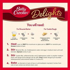 Betty Crocker Delights Cookie Brownie Bars Mix 17.4 oz Box – 8 PACK