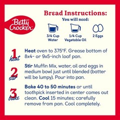 Betty Crocker CHOCOLATE Chip Muffin & Quick Bread Mix 14.7 oz Box – 8 PACK