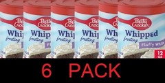 Betty Crocker FLUFFY WHITE Whipped Cake Frosting 12 oz tub – 6 PACK
