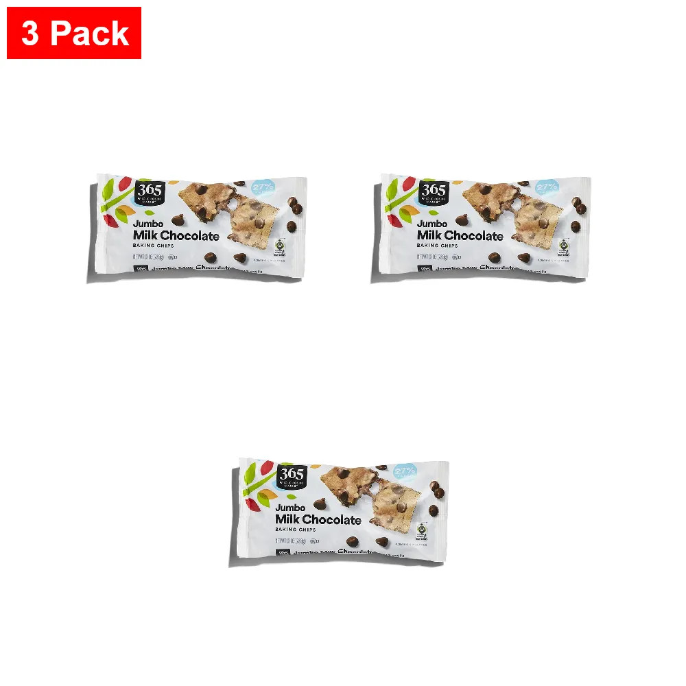 365 By WFM, Jumbo Milk Chocolate Baking Chips, 10 Oz – 3 Pack