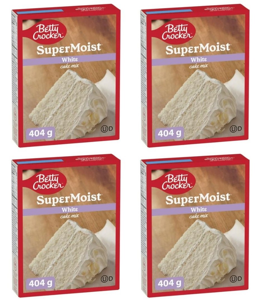 Betty Crocker Super Moist White Cake Mix, 404g (4 Pack)