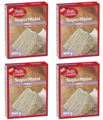 Betty Crocker Super Moist White Cake Mix, 404g (4 Pack)