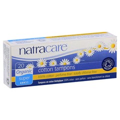 Natracare Super Non-Applicator Tampons 20 ct (Pack of 3)