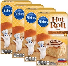 Pillsbury Hot Roll Mix, 16-Ounce Box (Pack of 4) with By 16 Ounce