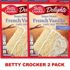 Betty Crocker Delights Super Moist French Vanilla Cake Mix 13.25 oz Box – 2 PACK