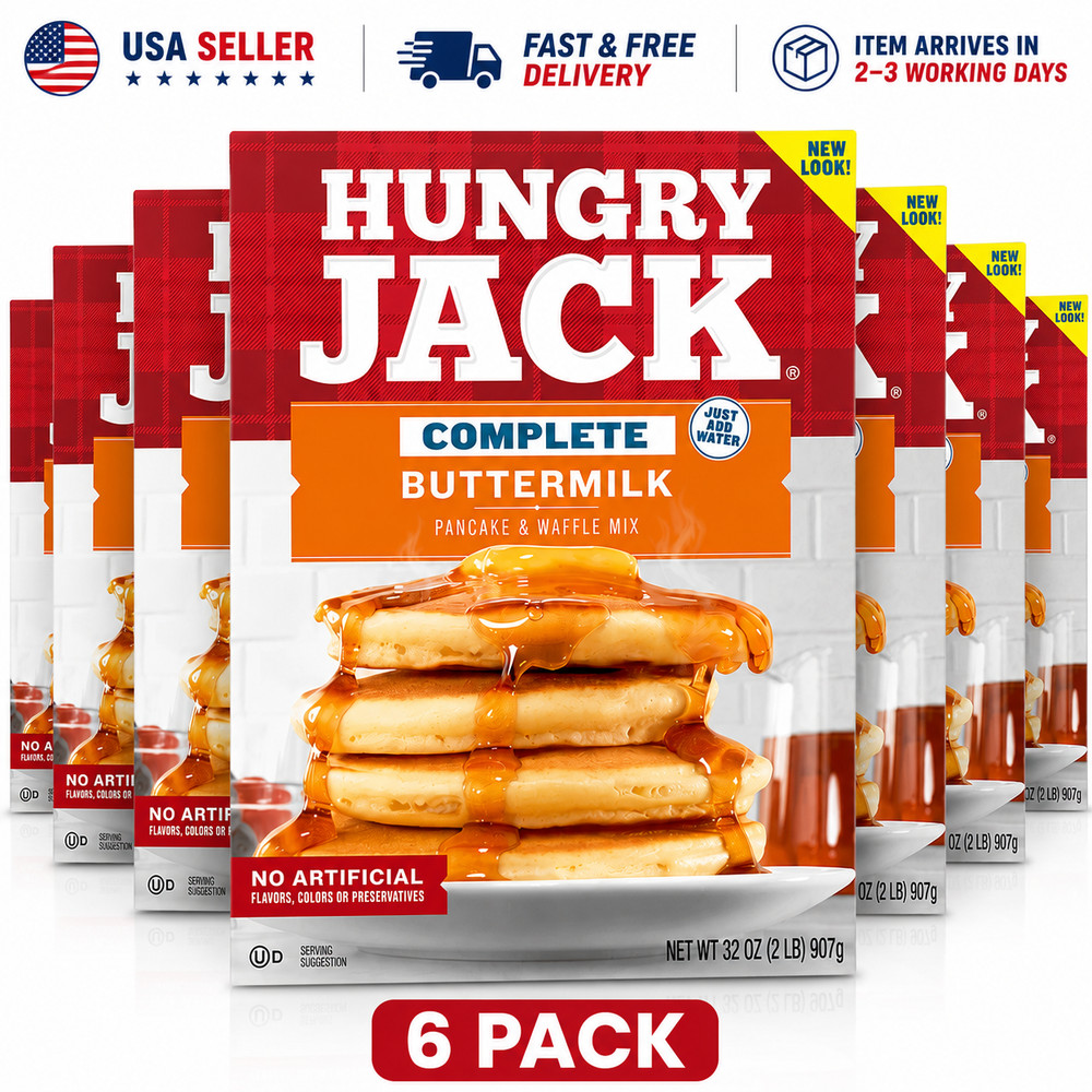 NEW Complete Buttermilk Pancake Mix and Waffle Mix, 32 Oz Box (6 Pack) USA