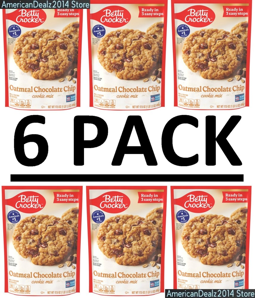 6 PACK – Betty Crocker Oatmeal Chocolate Chip Cookie Mix 17.5 oz (Total 105 oz)