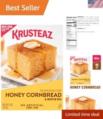 12 Pack of Honey Cornbread and Muffin Mix – 15 oz, No Artificial Flavors