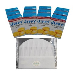 12 Boxes Jiffy Cornbread Mix and a Sunivale Chef Hat Each Box Makes 6 Muffins!
