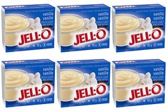 Jello Vanilla Instant Pudding, 102g/3.6oz., X 6 pkg, {Imported from Canada}
