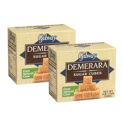 Demerara Sugar Cubes | from Natural Cane Sugar | 17.6 Oz (500G) Each [Pack of 2]