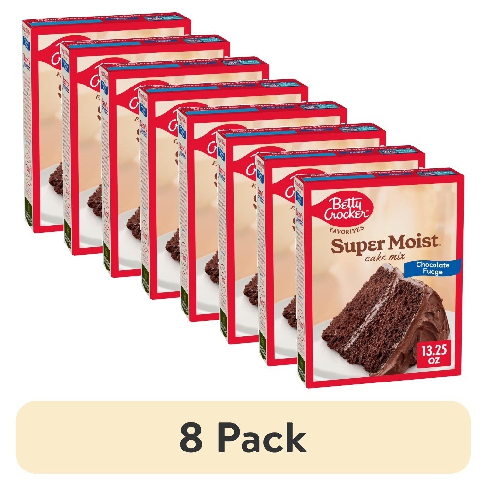 (8 pack) Favorites Super Moist Chocolate Fudge Cake Mix, Holiday Baking, 13.25