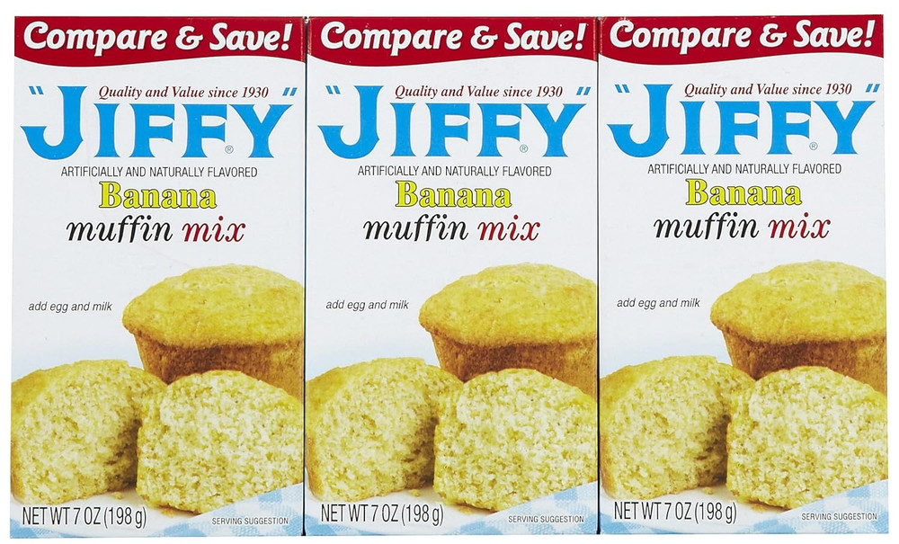Jiffy Banana Muffin Mix 7 Ounce (Pack of 3)