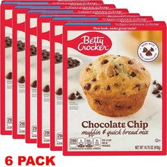 Betty Crocker CHOCOLATE Chip Muffin & Quick Bread Mix 14.7 oz Box – 6 PACK