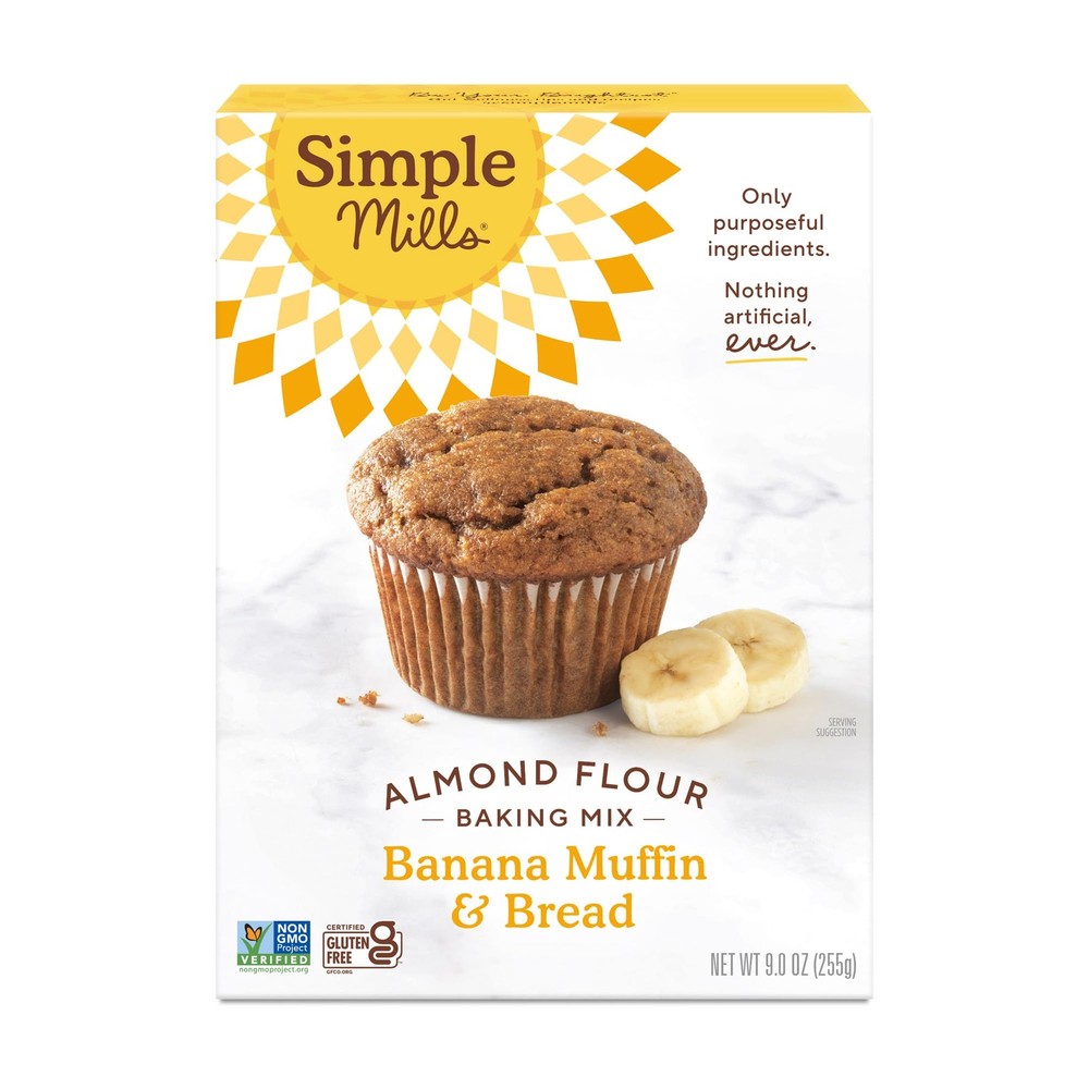 Simple Mills Almond Flour Baking Mix, Banana Muffin & Bread Mix Gluten Free,…